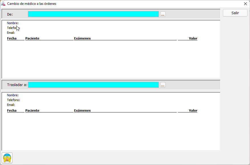 <p>Ajustes, cambiar órdenes de un médico a otro médico</p>