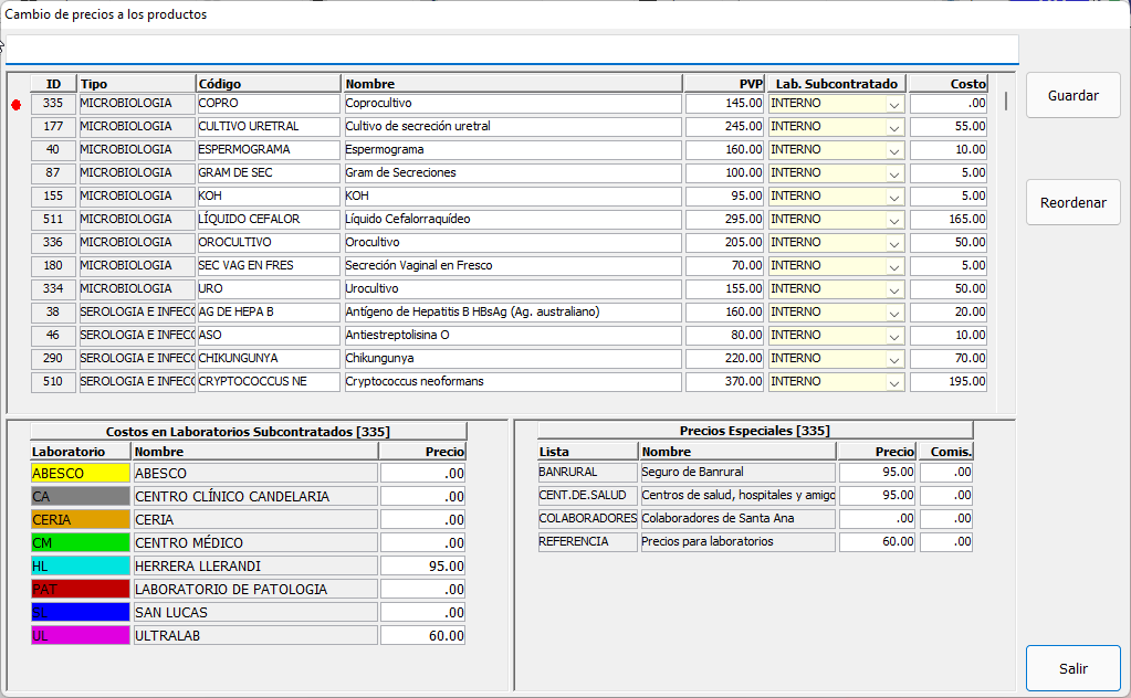 <p>Cambio de precios a los productos</p>