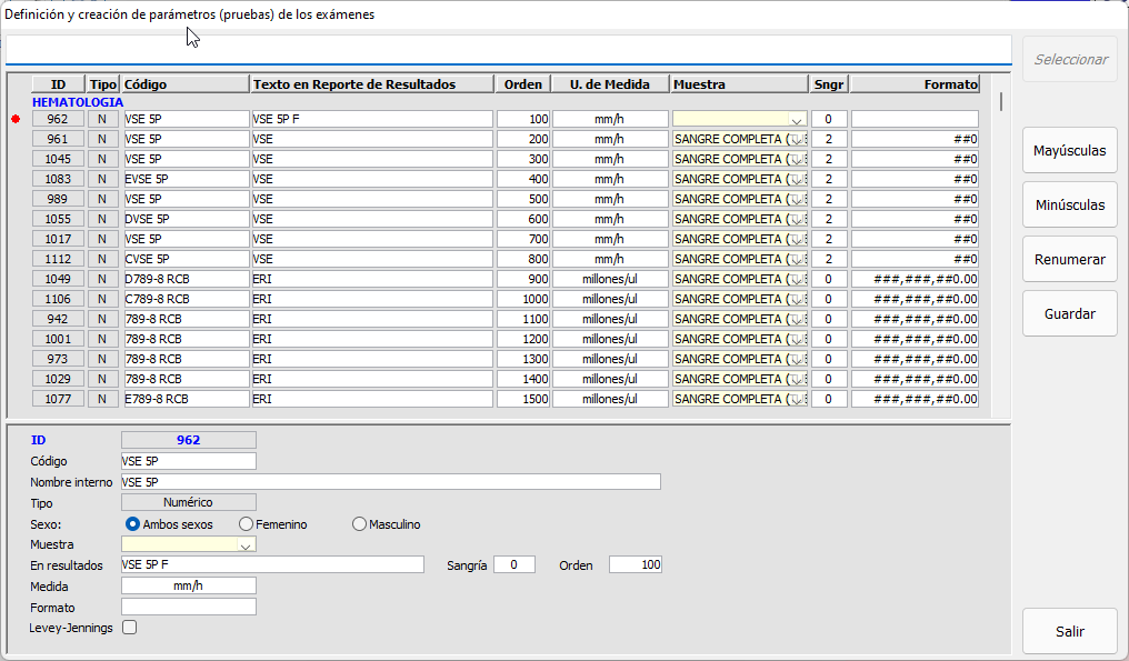 <p>Ajustes, revisión de parámetros</p>