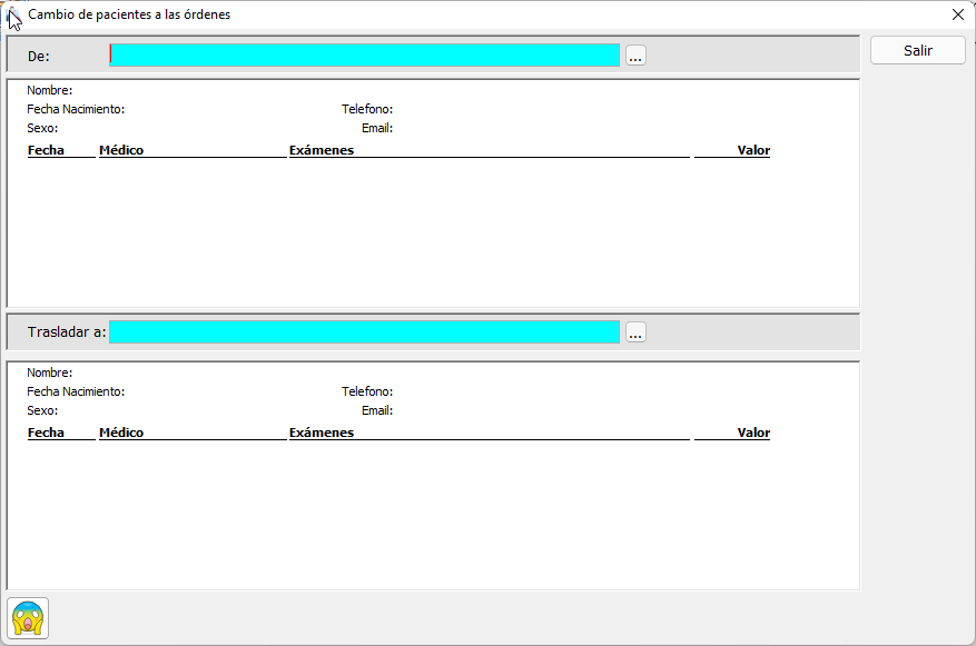 <p>Ajustes, cambiar ordenes de un paciente a otro</p>