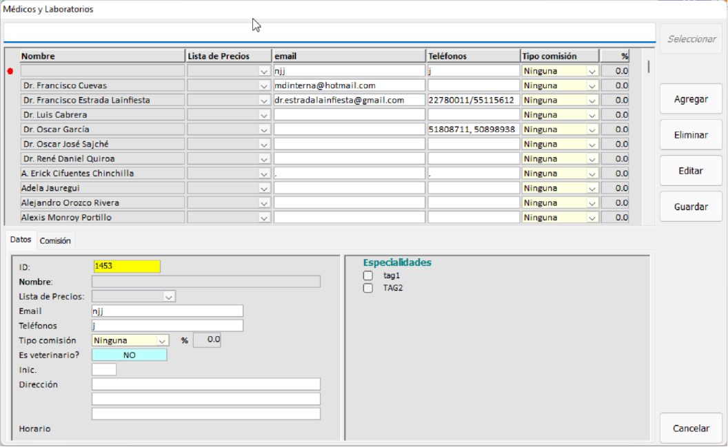 Médicos y laboratorios