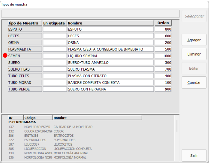 Tipos de muestra de laboratorio