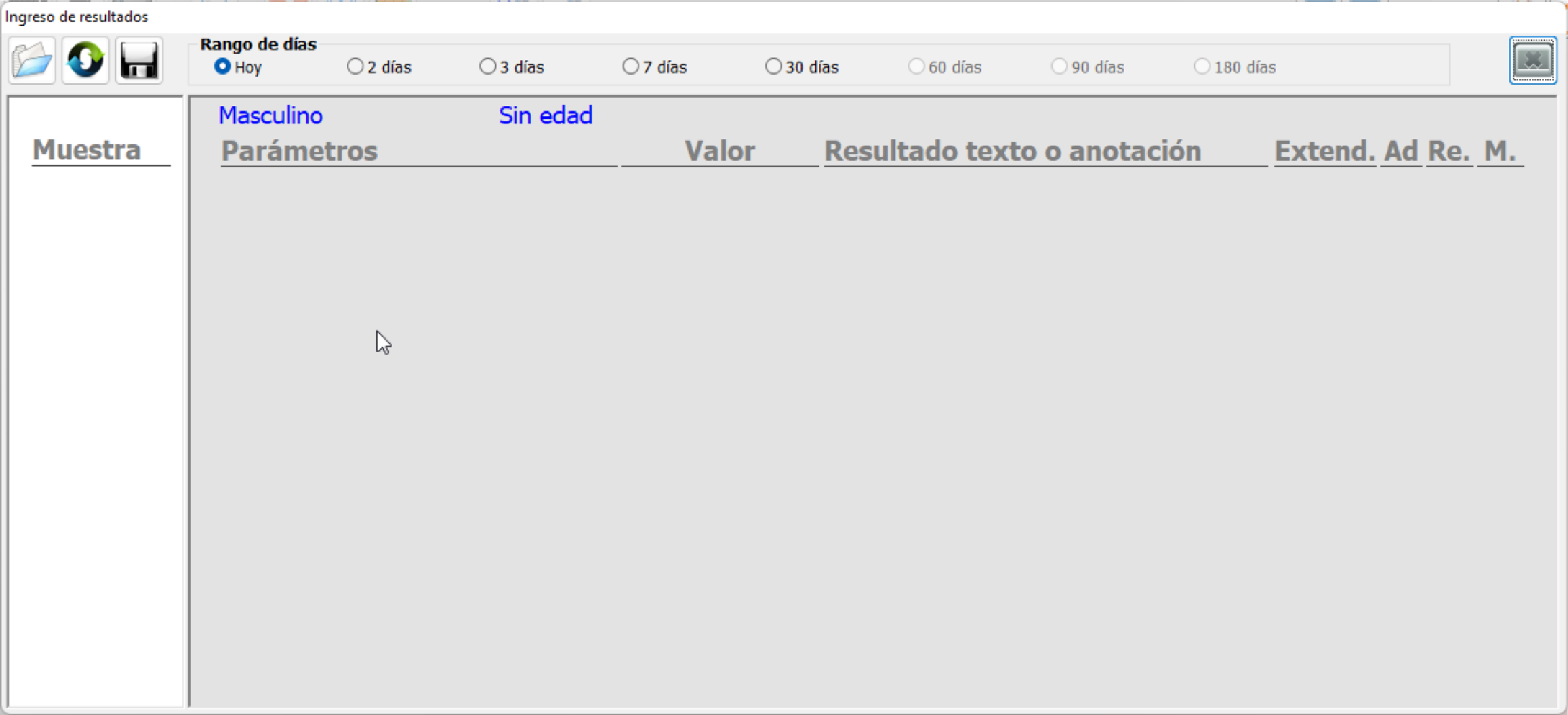 Ingreso de resultados
