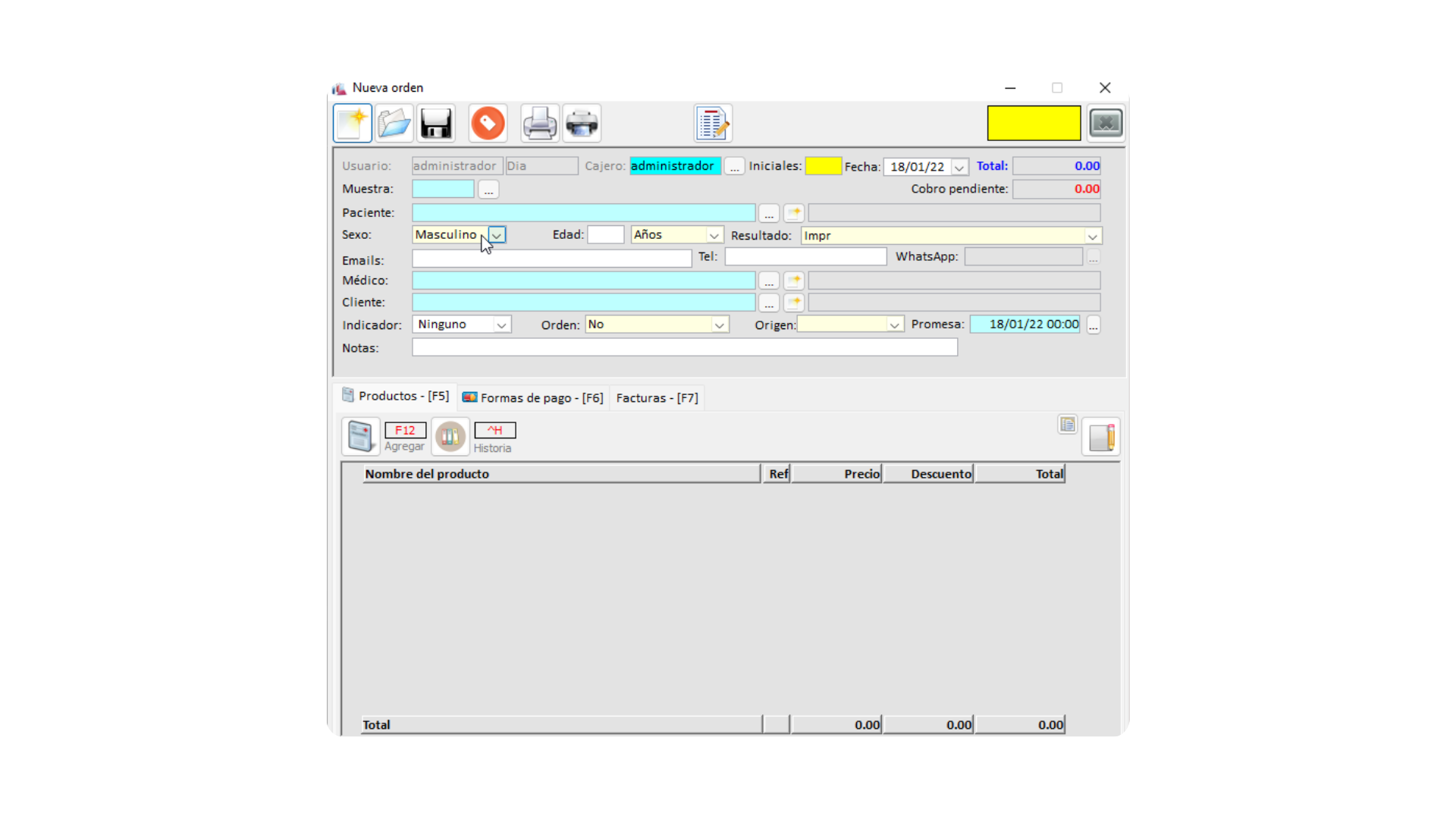 Nueva orden de laboratorio